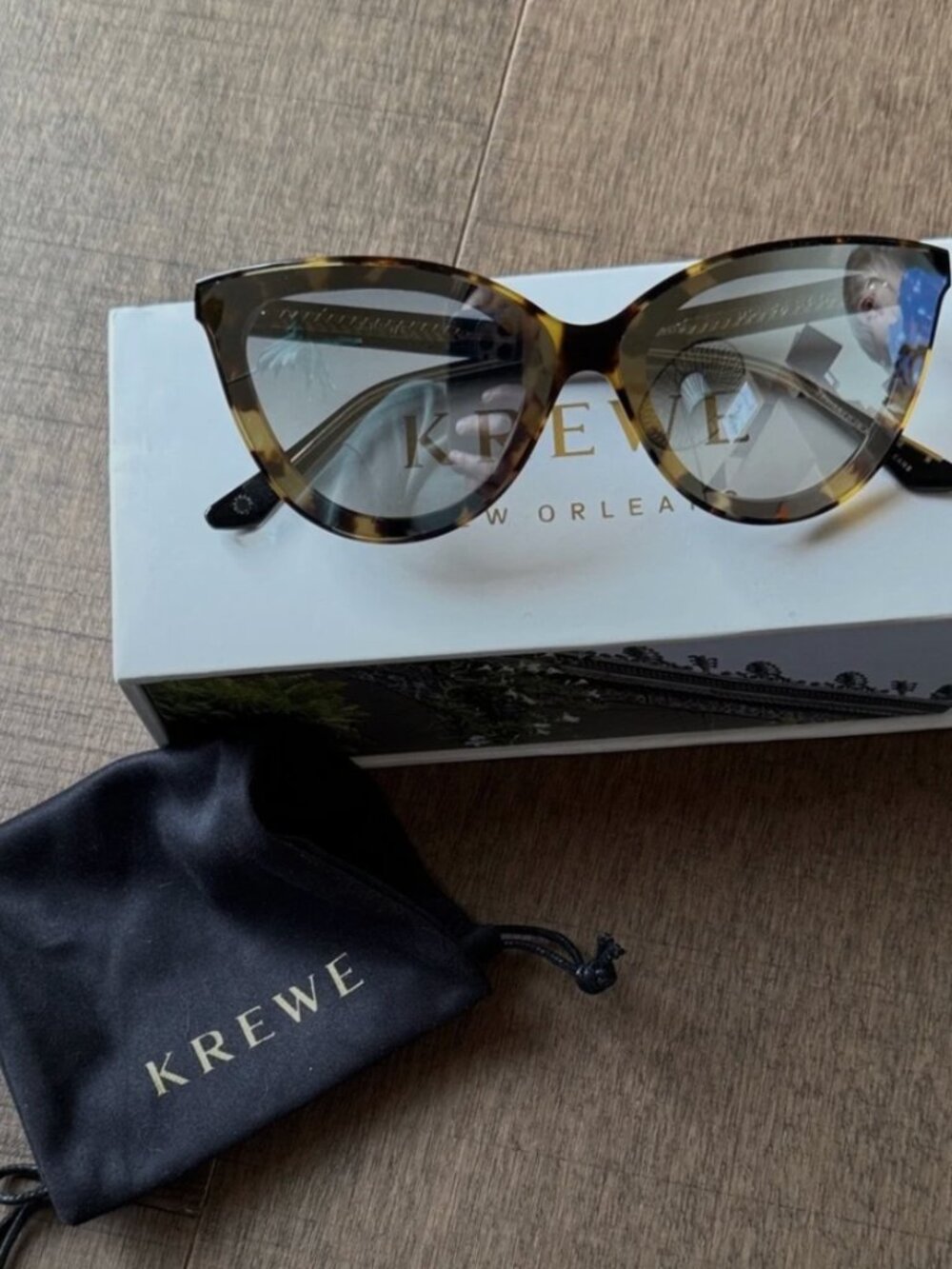 KREWE Monroe Tortoiseshell Cat Eye Sunglasses